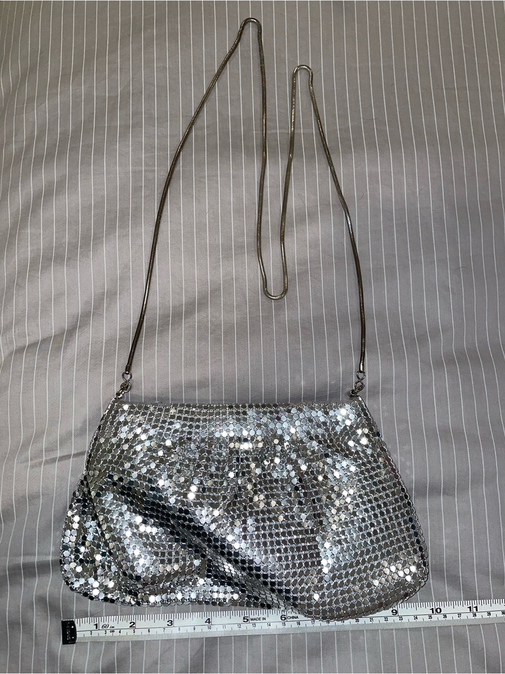 Silver Mesh Shoulder Bag - Shimmering Evening Clutch